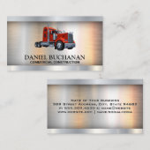 Semi Truck Logo | Metalen achtergrond Visitekaartje (Voorkant / Achterkant)