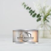 Semi Truck Logo | Metallic Industrial Visitekaartje (Staand voorkant)