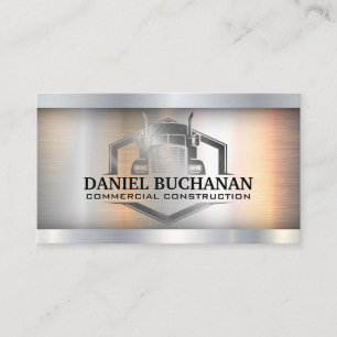 Semi Truck Logo   Metallic Industrial Visitekaartje