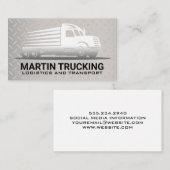 Semi Truck Logo | Staalstaal Bord Visitekaartje (Voorkant / Achterkant)