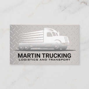 Semi Truck Logo   Staalstaal Bord Visitekaartje