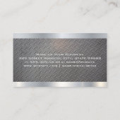 Semi Truck Logo | Stalen Metaal Patroon Visitekaartje (Achterkant)