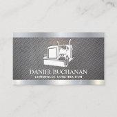 Semi Truck Logo | Stalen Metaal Patroon Visitekaartje (Voorkant)