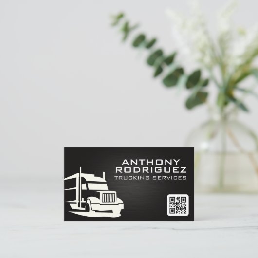 Semi Truck Logo | Veiling | QR-code Visitekaartje (Staand voorkant)