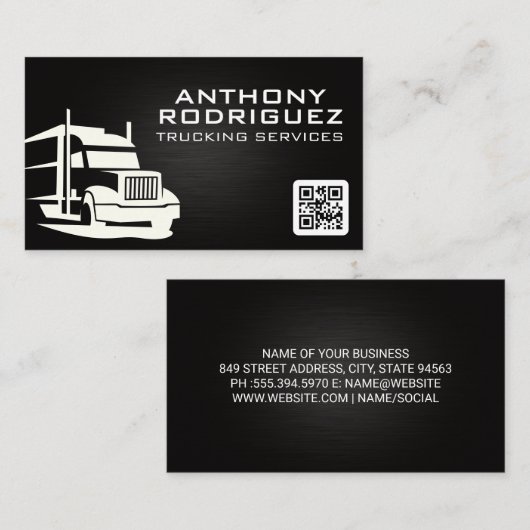 Semi Truck Logo | Veiling | QR-code Visitekaartje (Voorkant / Achterkant)