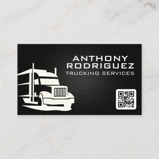 Semi Truck Logo | Veiling | QR-code Visitekaartje (Voorkant)