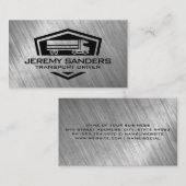 Semi Truck Logo | Versleten metalen achtergrond Visitekaartje (Voorkant / Achterkant)