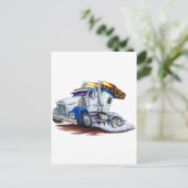 Semi Truck met slaapcabine Briefkaart (Staand voorkant)