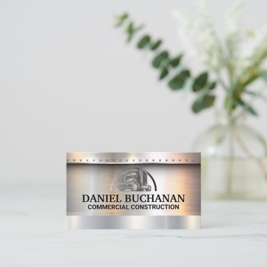 Semi Truck | Metaalborstel | Rivieren Visitekaartje (Staand voorkant)