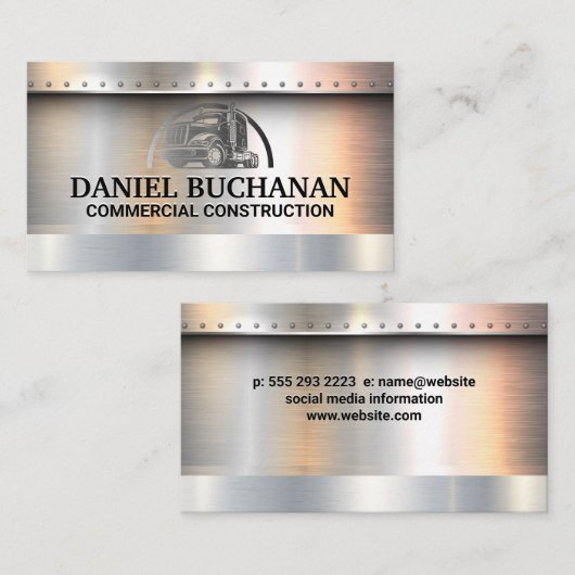 Semi Truck | Metaalborstel | Rivieren Visitekaartje (Voorkant / Achterkant)