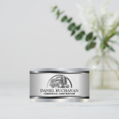 Semi Truck Metal Logo | Metaalborstel Visitekaartje (Staand voorkant)