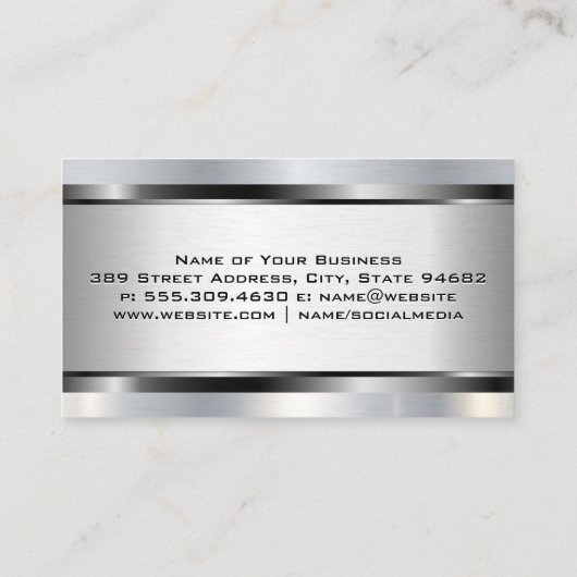 Semi Truck Metal Logo | Metaalborstel Visitekaartje (Achterkant)