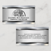 Semi Truck Metal Logo | Metaalborstel Visitekaartje (Voorkant / Achterkant)