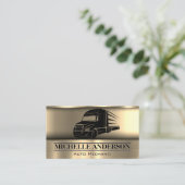 Semi Truck | Metallic achtergrond Visitekaartje (Staand voorkant)