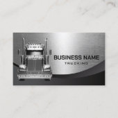 Semi Truck Moderne Metallic Professionele Trucking Visitekaartje (Voorkant)