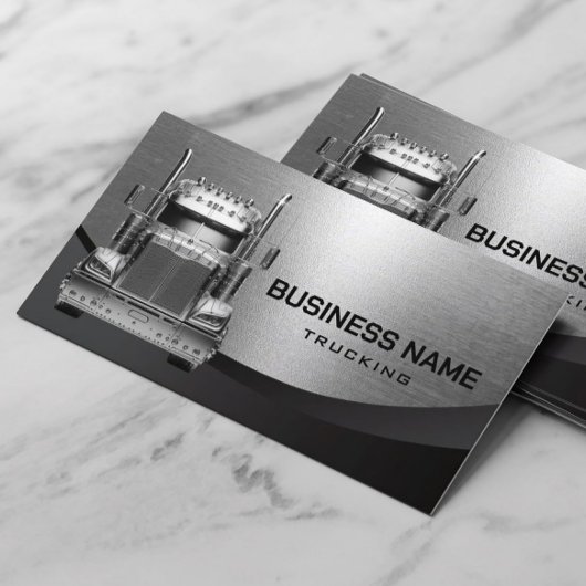 Semi Truck Moderne Metallic Professionele Trucking Visitekaartje