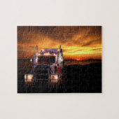Semi Truck op Sunset Legpuzzel (Horizontaal)