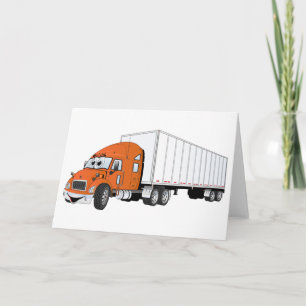 Semi Truck Oranje White Trailer Cartoon Kaart