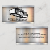 Semi Truck-pictogram | Metaalborstel Visitekaartje (Voorkant / Achterkant)
