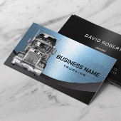 Semi Truck Professional Trucking Blue Metal Visitekaartje