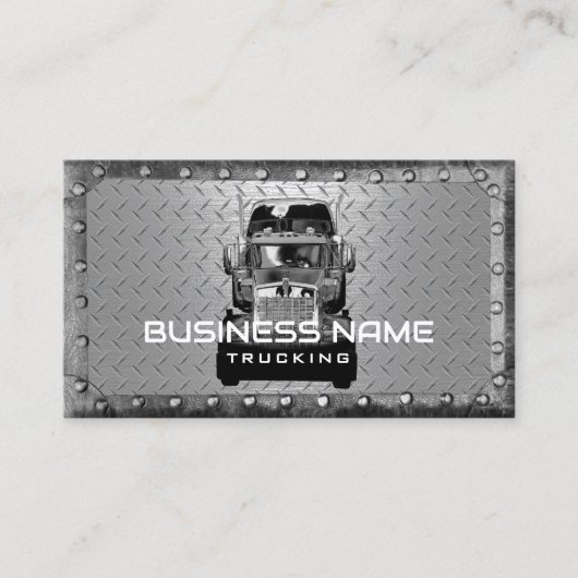 Semi Truck Professioneel Metaal Lijst Trucking Visitekaartje (Voorkant)