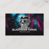 Semi Truck Professionele Trucking Bokeh Achtergron Visitekaartje (Voorkant)