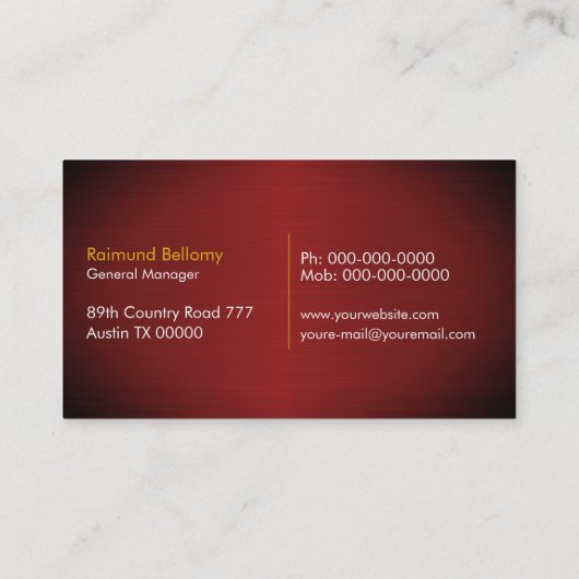 Semi Truck Red Metallic Visitekaartje (Achterkant)