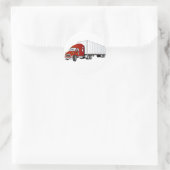 Semi Truck Rood Wit Trailer Cartoon Ronde Sticker (Tas)