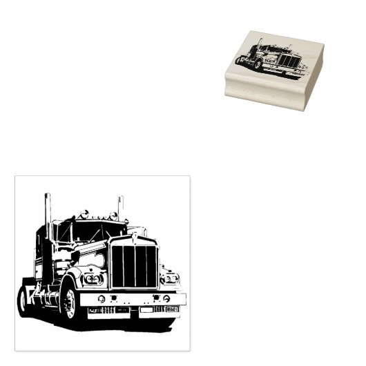 Semi Truck Rubberstempel (Gestempeld)