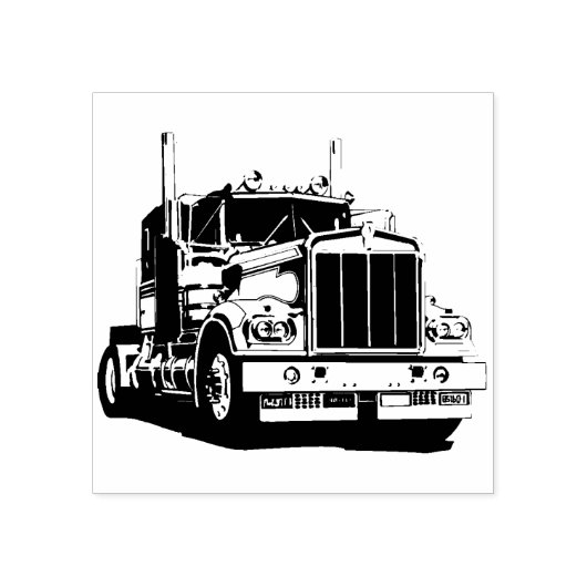 Semi Truck Rubberstempel (Afrduk)