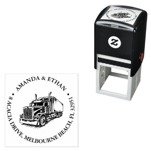 Semi Truck Thema Zelfinktende Stempel (In situ)