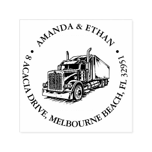 Semi Truck Thema Zelfinktende Stempel (Design)