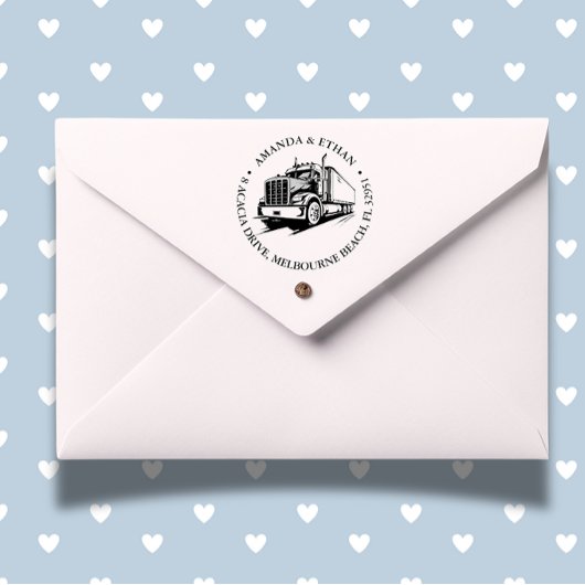 Semi Truck Thema Zelfinktende Stempel