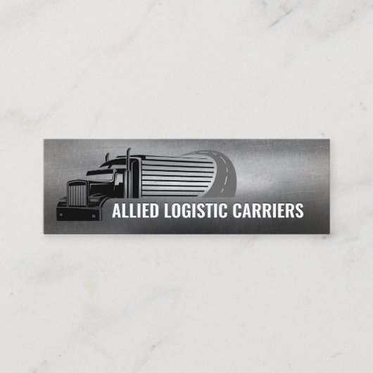Semi Truck Trailer op de weg | vervoer Mini Visitekaartje (Voorkant)