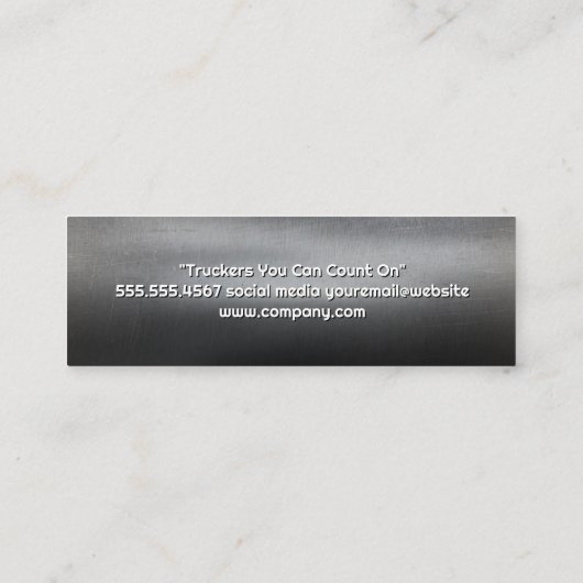 Semi Truck Trailer op de weg | vervoer Mini Visitekaartje (Achterkant)