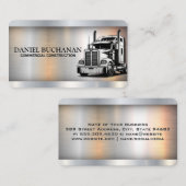Semi Truck Transport Driving | Metal Visitekaartje (Voorkant / Achterkant)