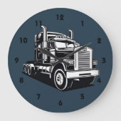 Semi Truck Transport Highway Cool Driver Grote Klok (Voorkant)