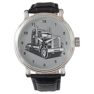 Semi Truck Transport Highway Cool Driver Horloge