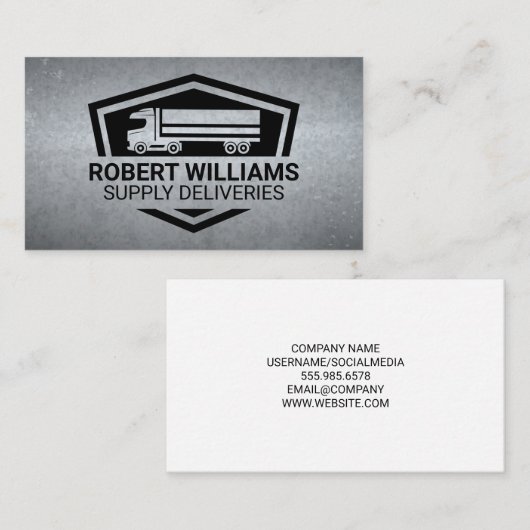 Semi Truck Transport Supplies Logo Afsprakenkaartje (Voorkant / Achterkant)