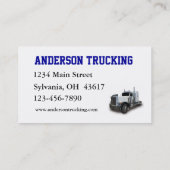 Semi Truck TransportCompany Visitekaartje (Achterkant)