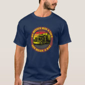 Semi Truck Trucking Over Retro Sunset Template T-shirt (Voorkant)
