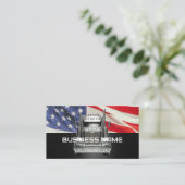 Semi Truck Veteraan Trucking Amerikaanse vlag Visitekaartje (Staand voorkant)