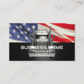Semi Truck Veteraan Trucking Amerikaanse vlag Visitekaartje (Voorkant)