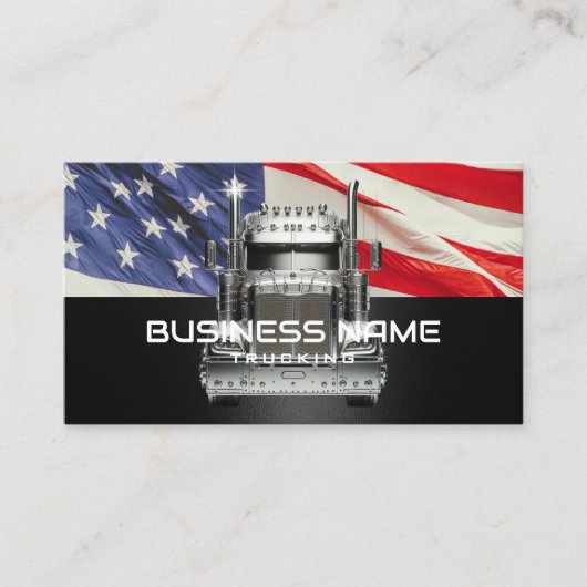 Semi Truck Veteraan Trucking Amerikaanse vlag Visitekaartje (Voorkant)