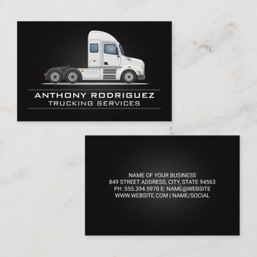 Semi Truck | Visitekaartje zijkant Uitzicht (Voorkant / Achterkant)