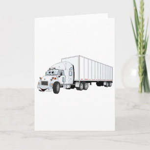 Semi Truck White Trailer Cartoon Kaart