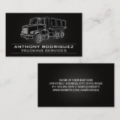 Semi Truck Zwart Witte Lijnen Illustratie Visitekaartje (Voorkant / Achterkant)