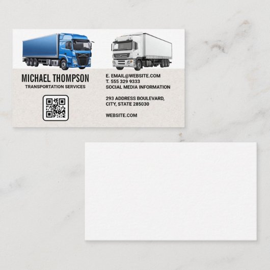 Semi | truckindustrie | Verzendgoederen Visitekaartje (Voorkant / Achterkant)