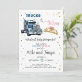 Semi Trucks of Tiaras onthullen genderuitnodiging. Kaart (Staand voorkant)