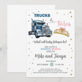 Semi Trucks of Tiaras onthullen genderuitnodiging. Kaart (Voorkant / Achterkant)